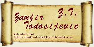 Zamfir Todosijević vizit kartica